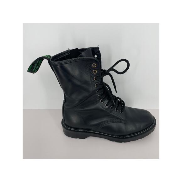 Solovair 11-Eye Derby Boot Inside Zip Black Womens 8 Mens 7 - Picture 3 of 15